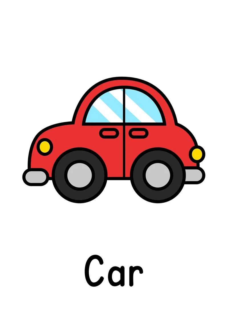A car first words picture page