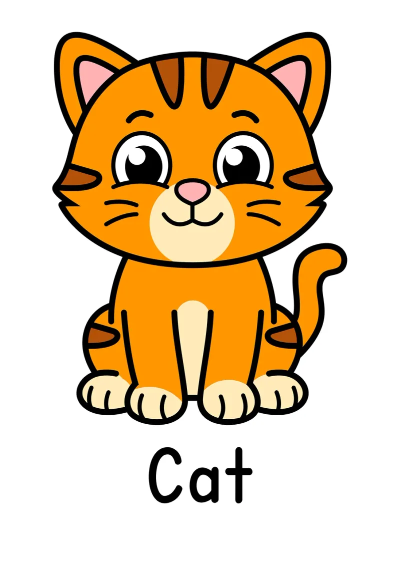 A cat first words picture page