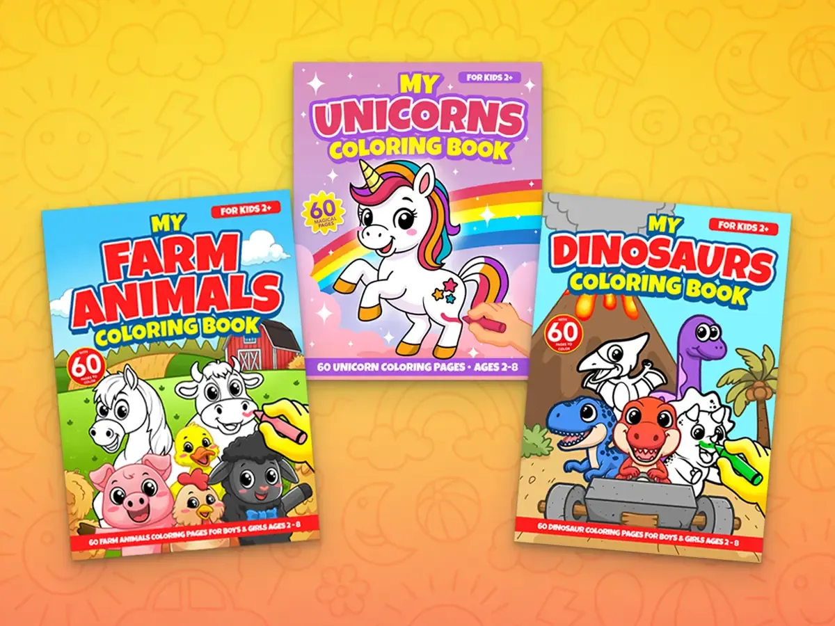 A variety of Bip Bap Bop coloring book covers