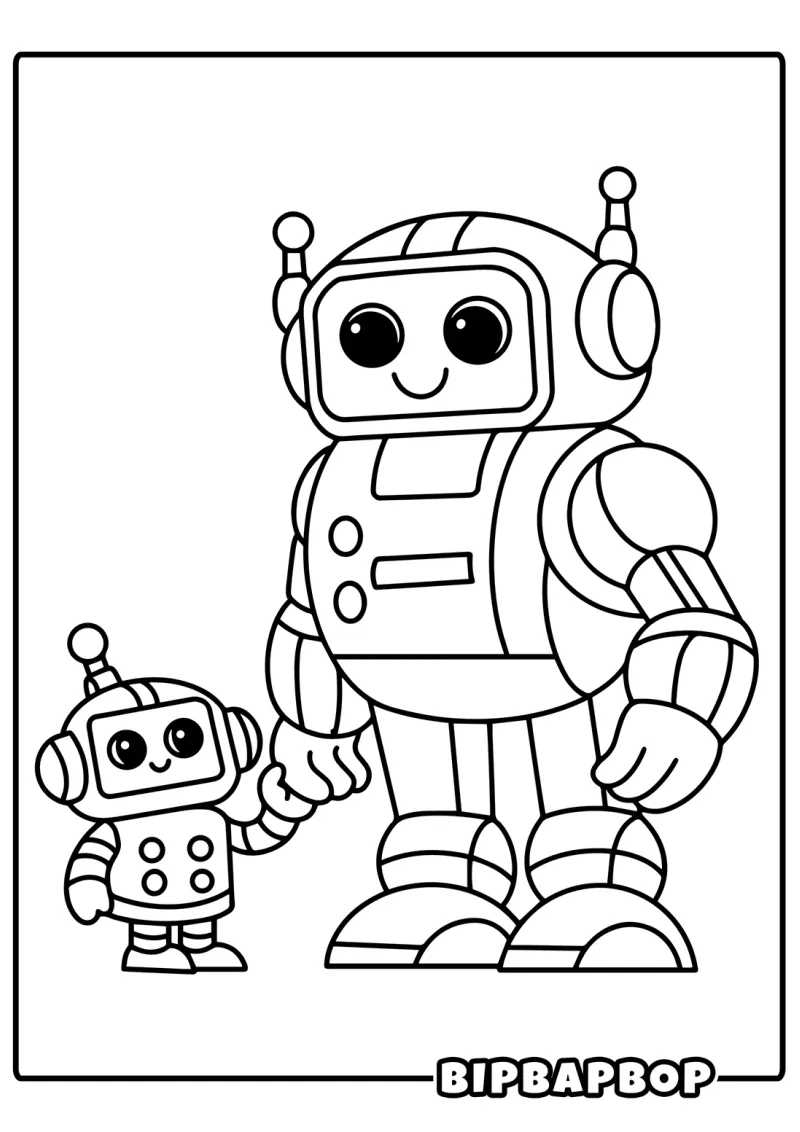 A dad robot and his son