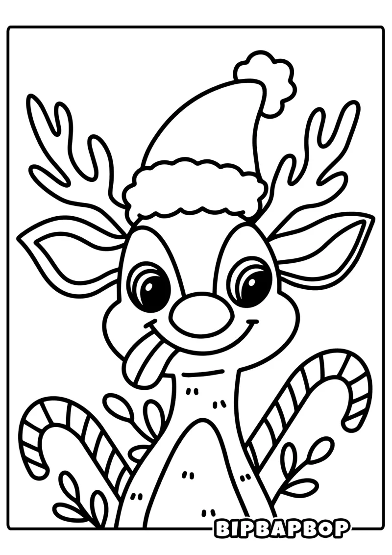 A funny deer sticking out his tongue