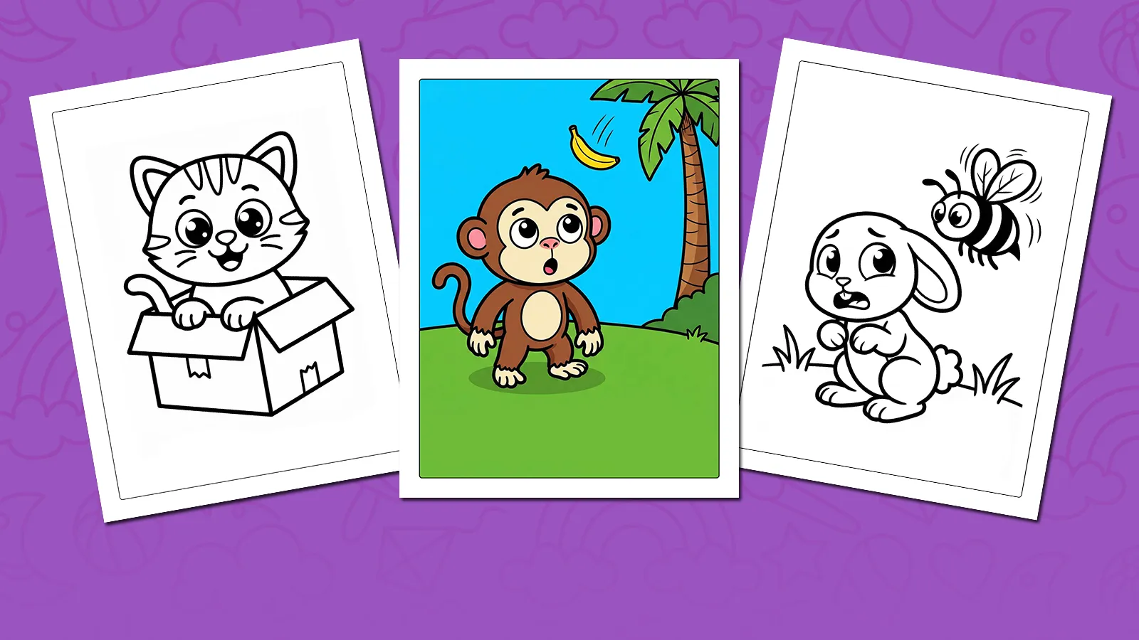Emotions coloring pages — simple scenes to help kids understand feelings