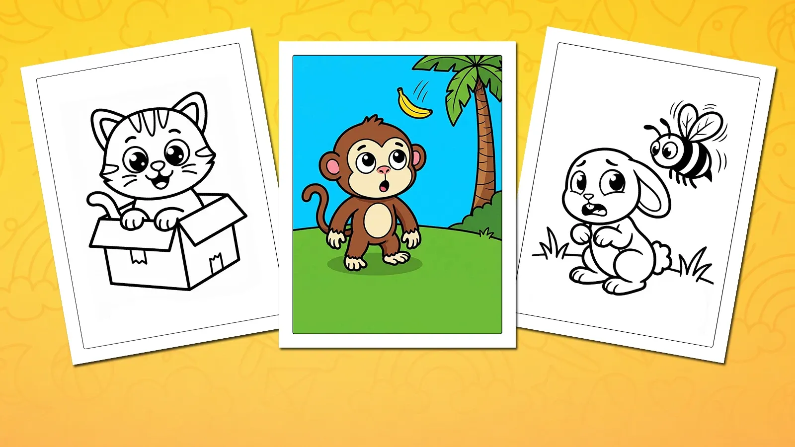 Emotions coloring pages — simple scenes to help kids understand feelings