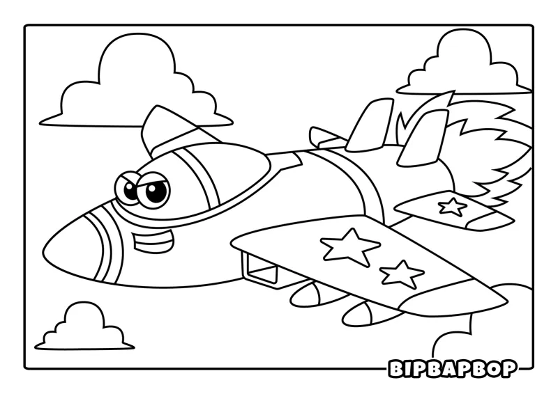 A fighter jet zooming through the sky with its jet engines blazing