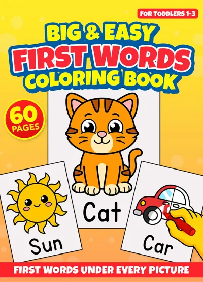 Big & Easy First Words Coloring Book cover