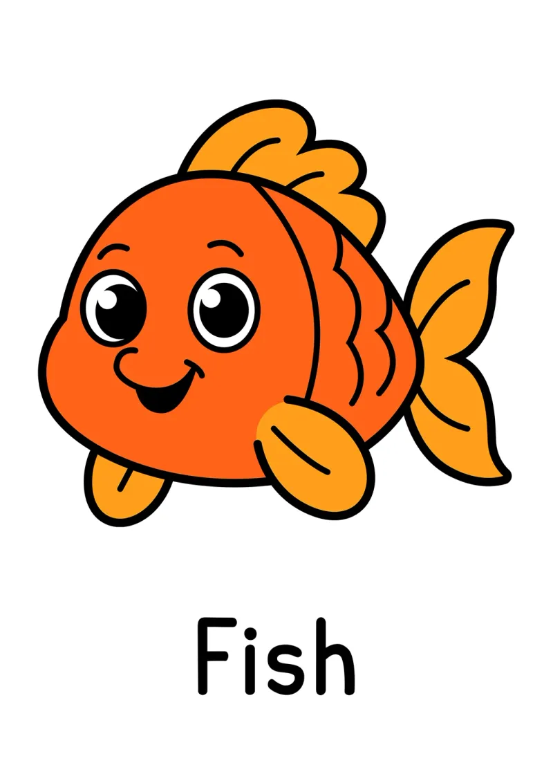 A fish first words picture page