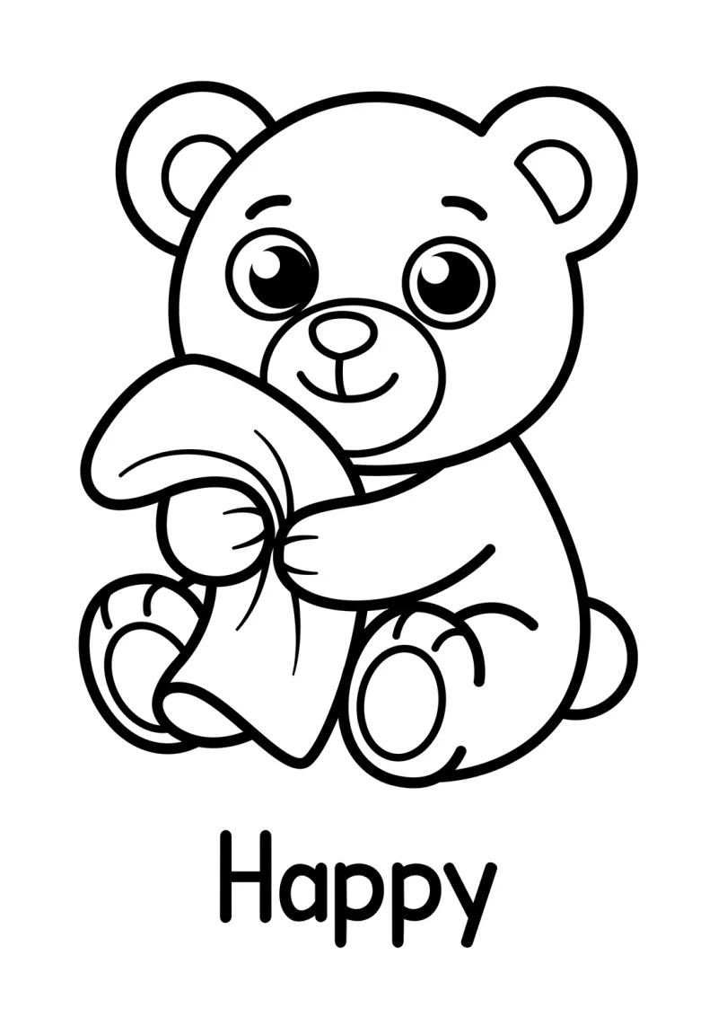 A happy bear coloring page
