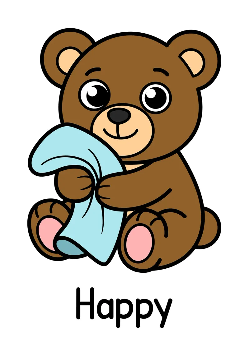 A picture of a happy bear