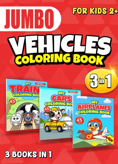 Jumbo Vehicle Coloring Book cover