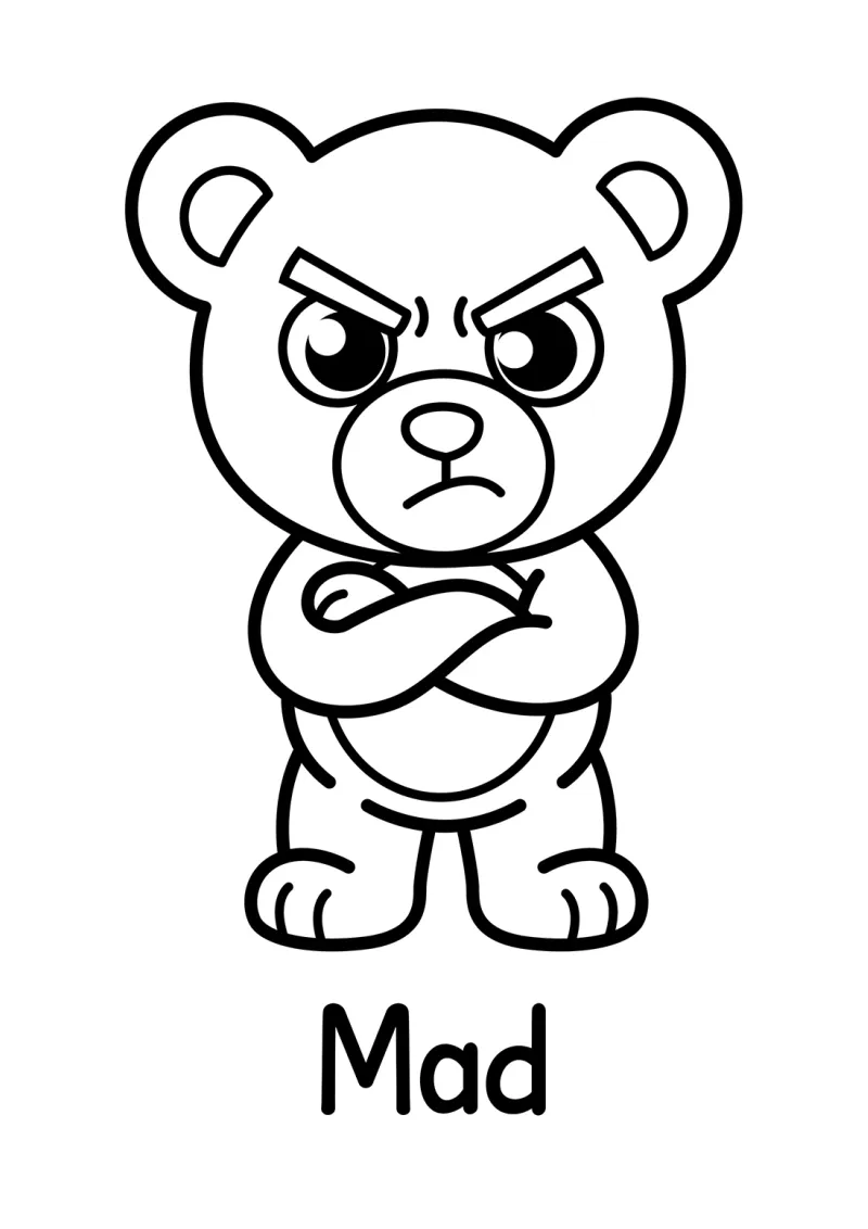 A mad bear coloring page