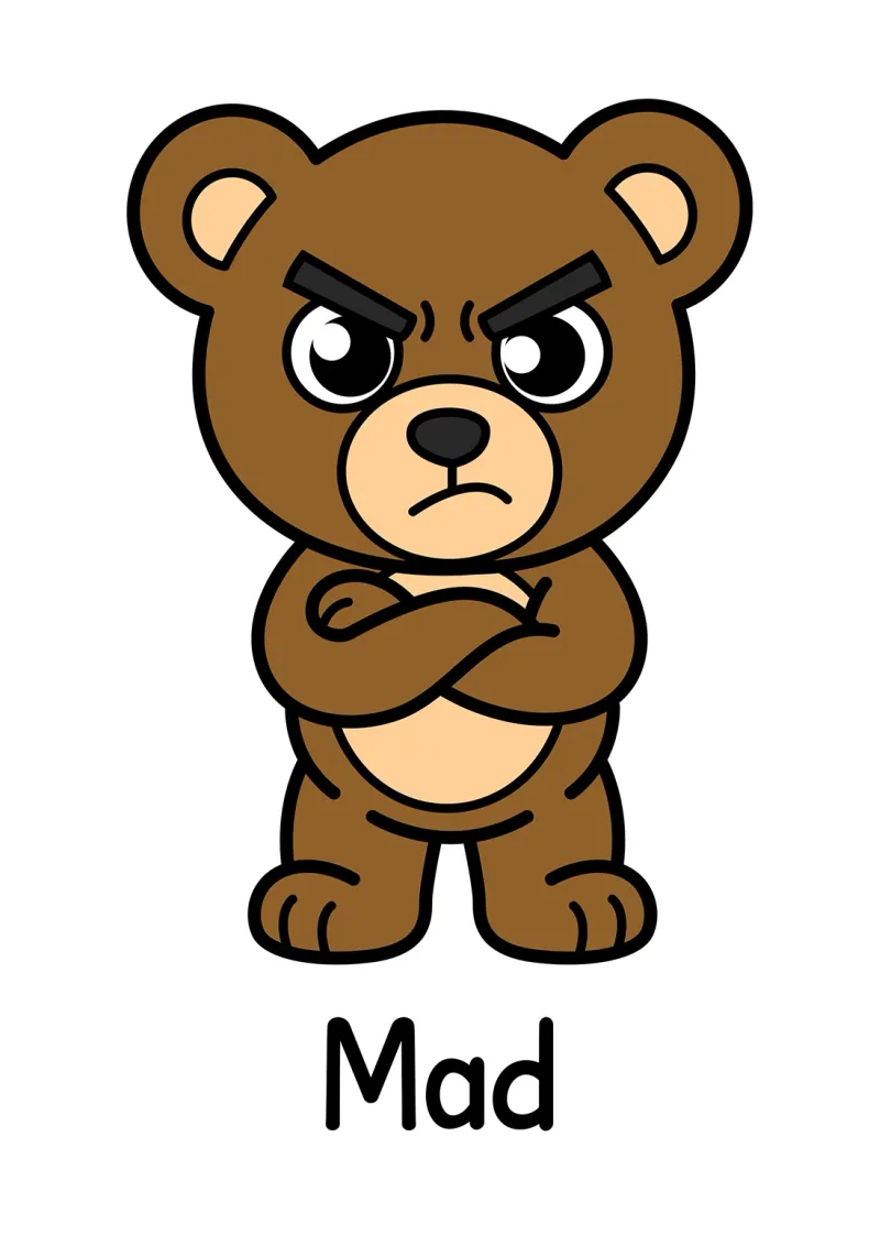 A picture of a mad bear