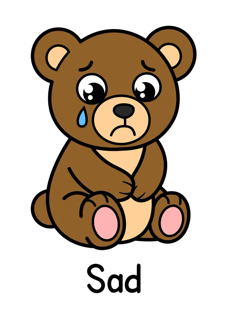 A picture of a sad bear