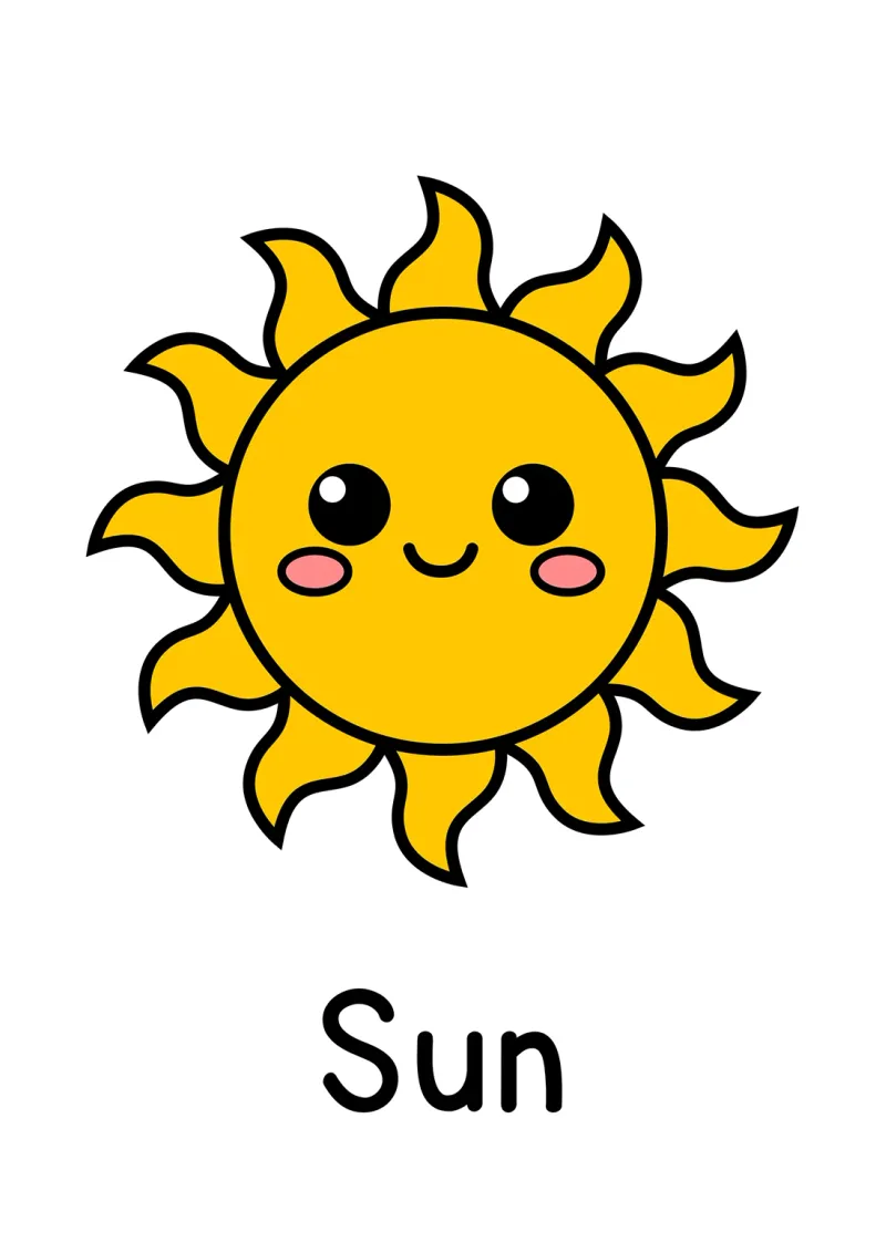 A sun first words picture page