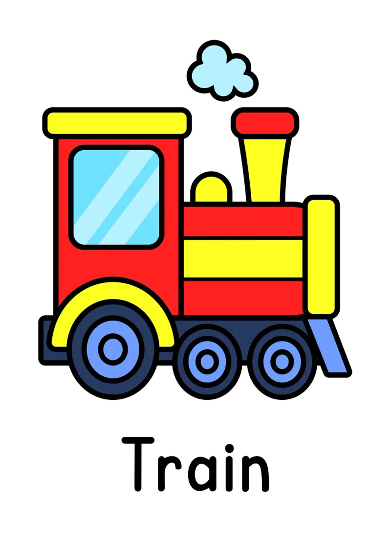 A train first words picture page