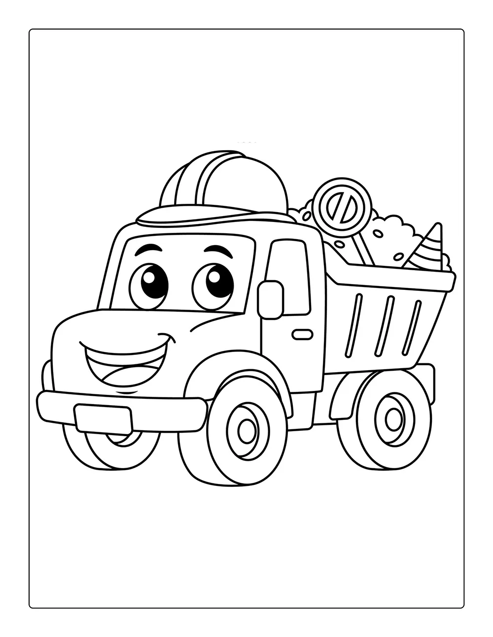 A free coloring page of a truck
