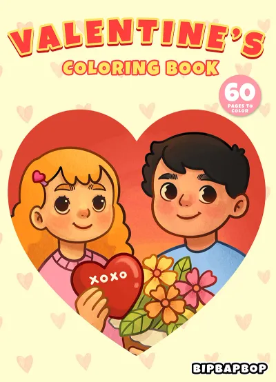 Valentines Coloring Book cover