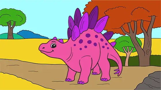 Free Stegosaurus PDF Coloring Sheet Color