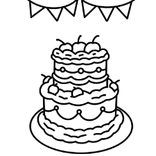 2 Tier Cake Coloring Page