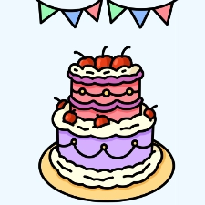 2 Tier Cake Coloring Page
