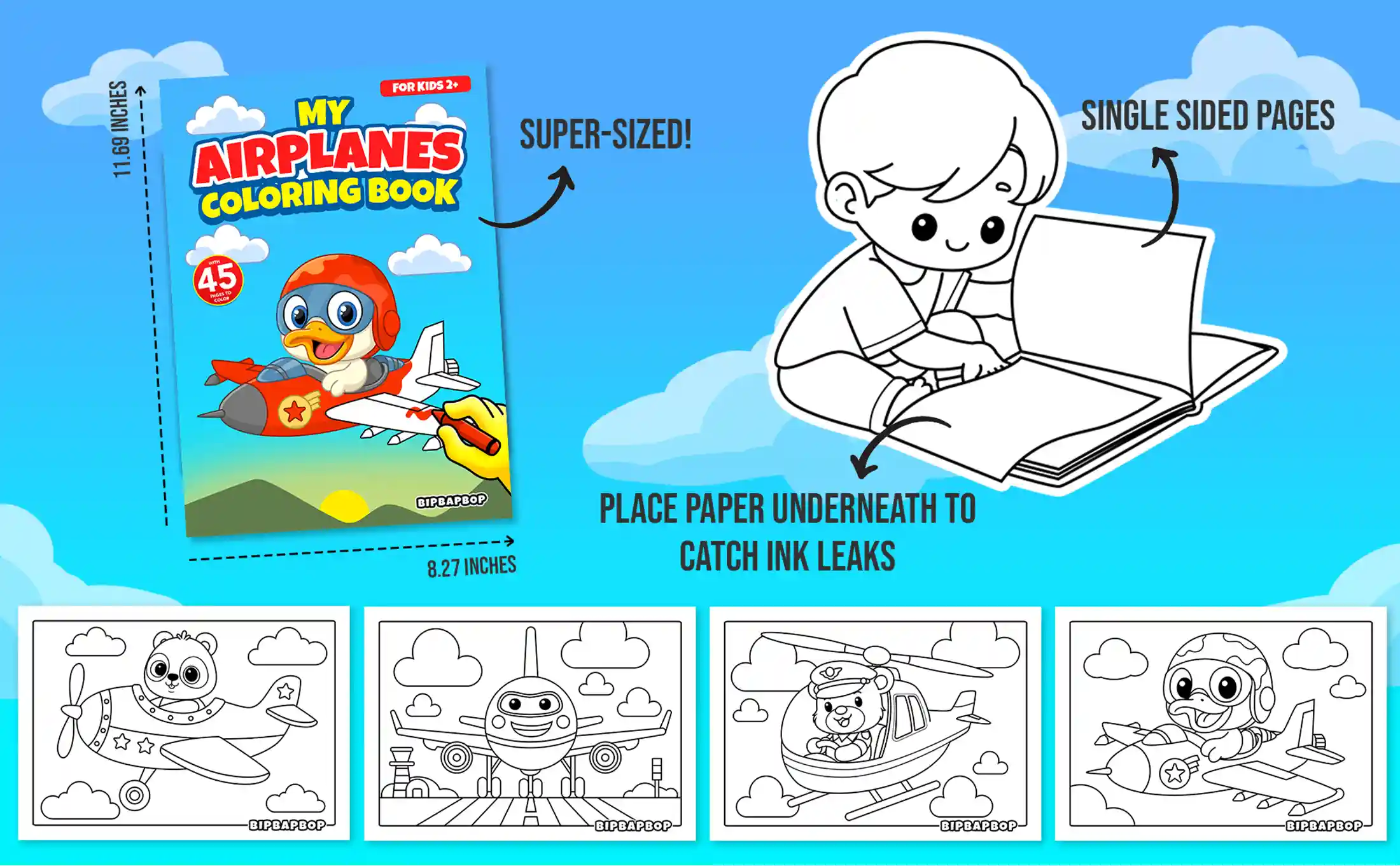 super sized airplanes coloring pages
