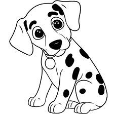 Baby Dalmatian Puppy Coloring Sheet