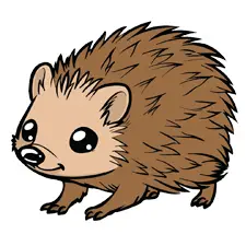 Brown Hedgehog Coloring Page