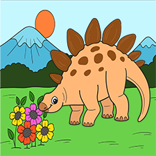 Printable Stegosaurus Colouring Pages
