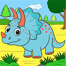 Free Triceratops Colouring Pages