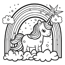 Unicorn Coloring Page For Kids