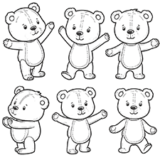 Easy Bears Coloring Page Free PDF Download