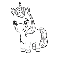 Easy Unicorn Coloring Page Free PDF Download