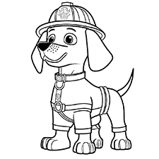 Fireman Dog Coloring Page