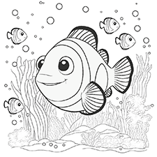 Free Clown Fish Coloring Page For Kids