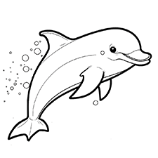 Jumping Dolphin Coloring Sheet PDF