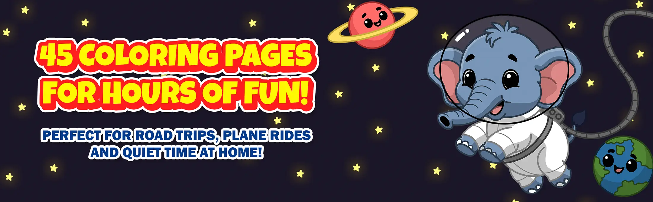 45 space coloring pages for hours of fun!