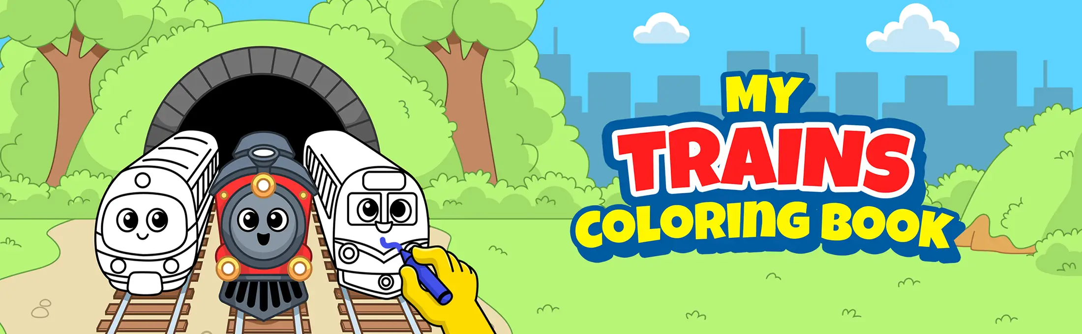 my trains coloring book for kids
