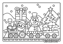 Santa with his snowman in a Christmas train