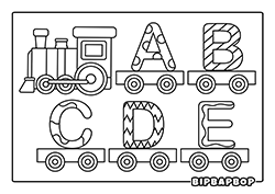 A train with wagons carrying the A, B, C