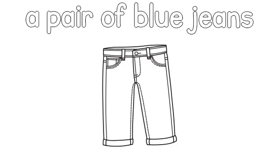 A Pair of Blue Jeans Coloring Page