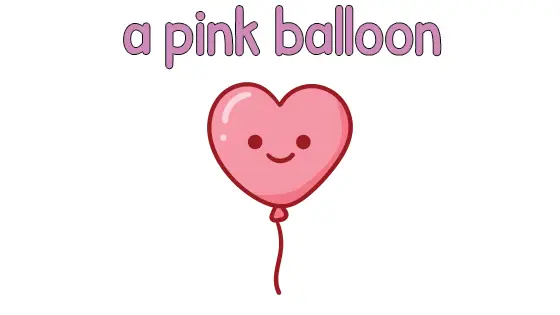A Pink Balloon Coloring Page
