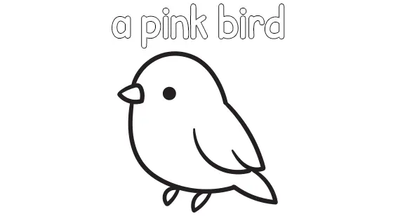 A Pink Bird Coloring Page