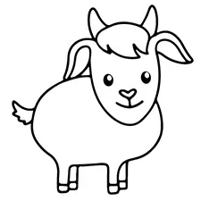 Adorable Baby Goat Coloring Sheet