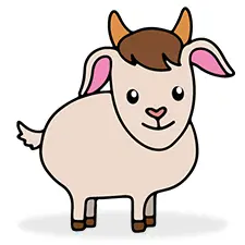 Adorable Baby Goat Coloring Sheet Color