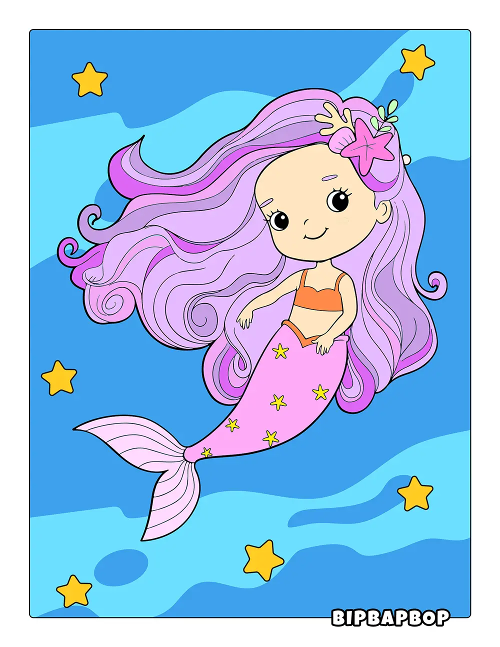 Adorable Baby Mermaid Printable