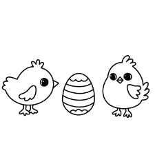 Adorable Easter Chicks Coloring Page