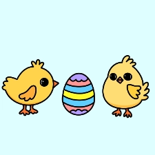Adorable Easter Chicks Coloring Page