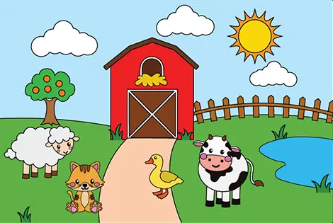 Adorable Farm Animals Coloring Page