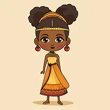 African Princess In A Yellow Dress Printables