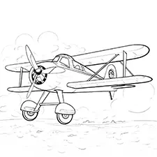Airplane Coloring Page Black & White
