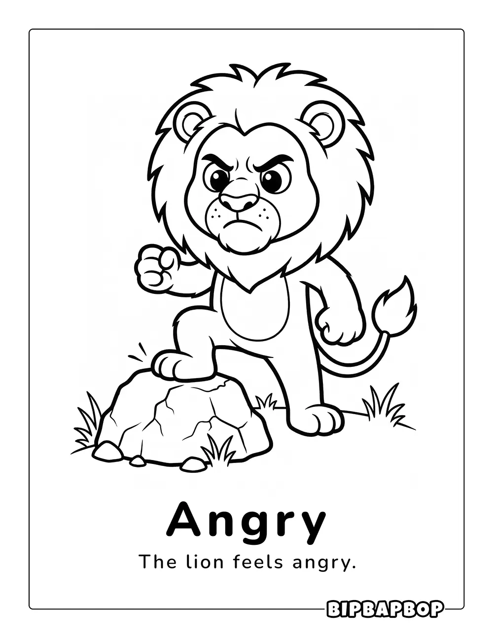 The lion is mad and stomping his feet